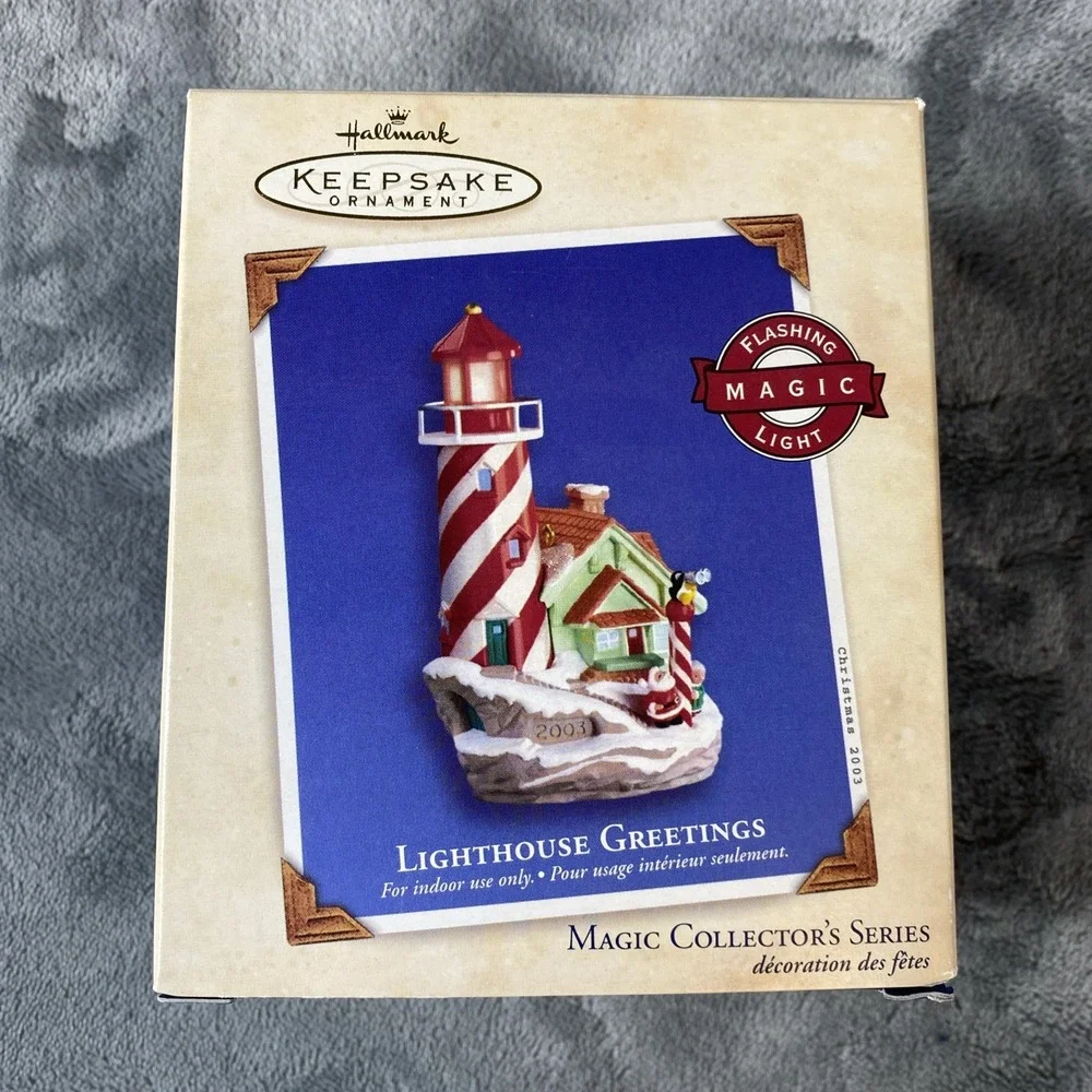 Hallmark 2003 Lighthouse Greetings #7 in Series Magic Light Keepsake Xmas
